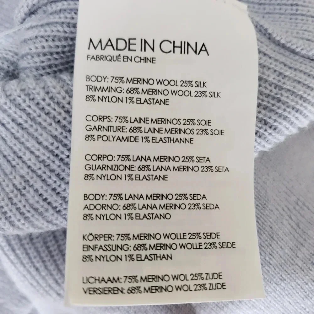 Club Monaco Sweater Merino Wool Silk Split Long Sleeve Pullover